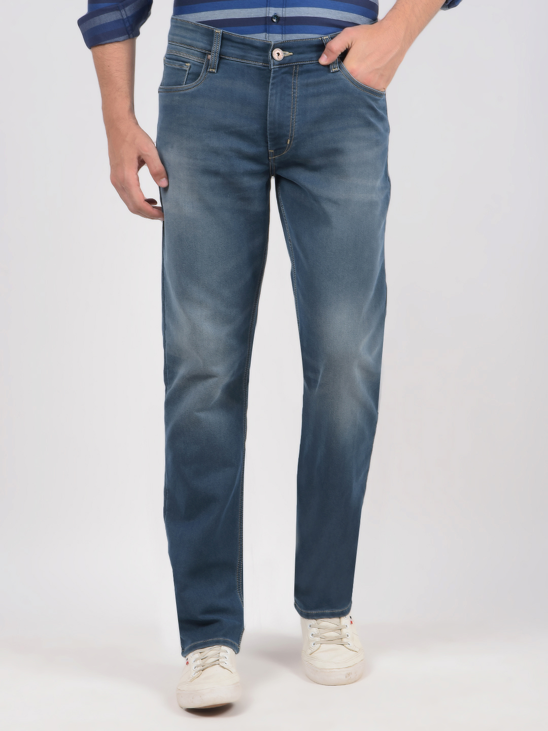 Numero Uno Men Solid Blue Jeans